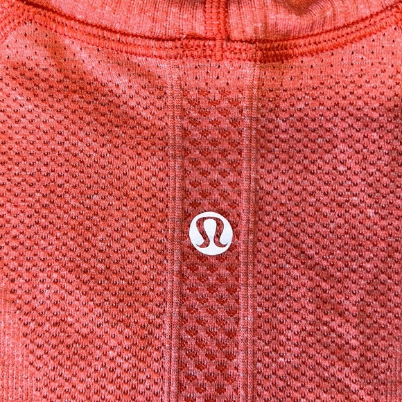 Lululemon Run Swiftly Tech Salmon/Pink/Orange Turtleneck Long Sleeve Shirt - Picture 9 of 11